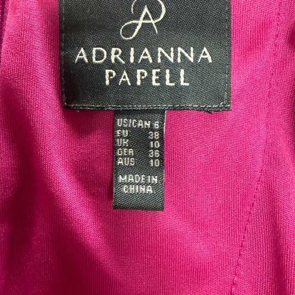 Adrianna Papell Fuchsia Draped Mini Dress - Picture 4 of 5